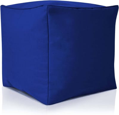 Zitzak Kruk - Voetenbankje Zitpoef - Ontspannen Zitten - Waterafstotende Hoes - 40x40x40 cm - Blauw