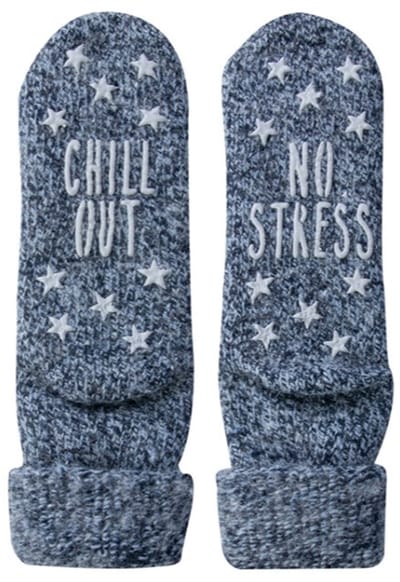 Homesocks huis sokken met antislip - Antislip sokken met extra grip - Siliconen - Wollen winter sokken - 46 - Blauw