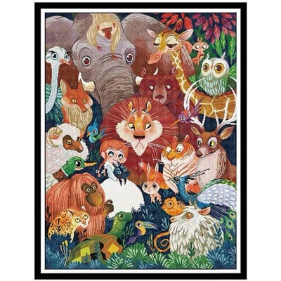 Aankomst Dierenwereld Volledige boor Diamond Painting Cross Stitch 20X30CM gray