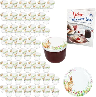 100-delige set inmaakpot 230 ml TO 82 Osterfreude deksel incl. receptenboekje