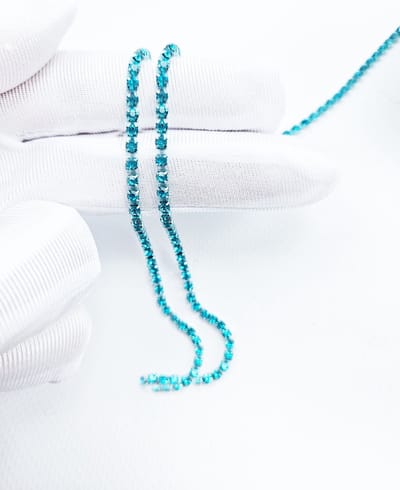 BamBella® - Strass ketting lint - 1 meter - SS12 2mm - steentjes touw nep crystal Glitter band