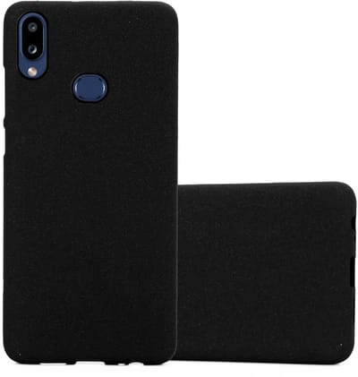 Cadorabo Hoesje geschikt voor Samsung Galaxy A10s / M01s in FROST ZWART - Beschermhoes gemaakt van flexibel TPU silicone Case Cover