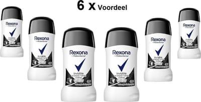 Rexona Motion Sense Invisible on Black & White Deodorant Stick 6 x 40 ml.