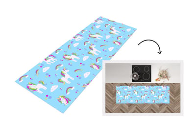Keukenloper - Loper keuken - Unicorn - Regenboog - Patronen - Kind - 150x50 cm - Keukenloper vinyl