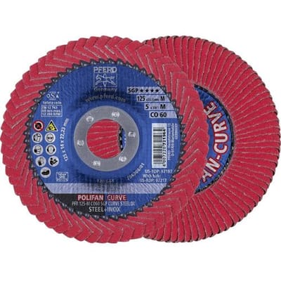 PFERD TOOLS 67689056 Co Sgp Curve Steelox Lamellenschijf Diameter 125 mm Boordiameter 22.23 mm Korrelgrootte (num) 60 Staal, RVS 10 stuk(s)