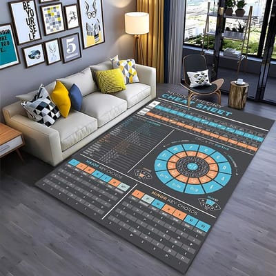 Muziek Basis Gitaarakkoord Theorie Grafiek Piano Kleden, Kleden Woonkamer Tapete voor Slaapkamer Bank Deurmat Decor, Kinderen Antislip Vloermat 40x60cm (16x24in)