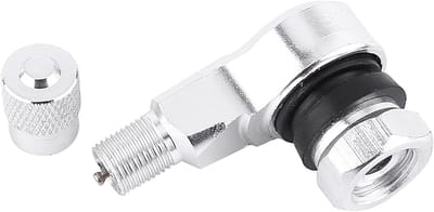 90 Graden Hoekige Band Klep Caps - Set van 2 - Zilver - Voor Auto, Motorfiets en Scooter