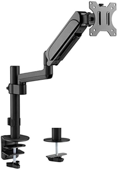 Gembird Verstelbare Bureau Monitorarm voor Enkele Monitor, 17–32 Inch, Tot 9 kg, 180° Rotatie Landschap/Portret, Kanteling 35°, 90° Zwenkbaar, VESA-compatibel, Kabelbeheer, Zwart