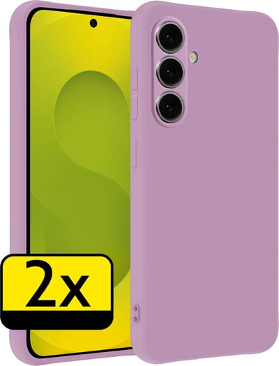 Hoesje - 2 Stuks - Geschikt voor Samsung Galaxy S25 - Sterk & Shockproof - Case Siliconen - Back Cover - Telefoon Hoes - Telefoonhoesjes - Lila