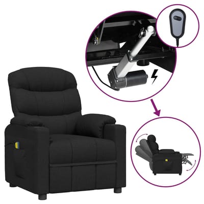 vidaXL - Massagestoel - elektrisch - stof - zwart