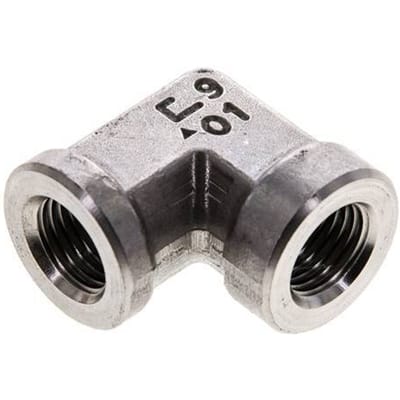 1/4'' NPT RVS L-Fitting 90graden 275 Bar - Hydrauliek - FL2E-F-S-014N