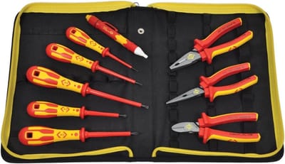 Gereedschapsset - Tangenset Schroevendraaiers - Klus Klussen - Geïsoleerd 1000V - 10-delig - Tri-colour