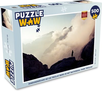 Puzzel Zonsondergang bij de Triglav berg in het Nationaal park Triglav - Legpuzzel - Puzzel 500 stukjes