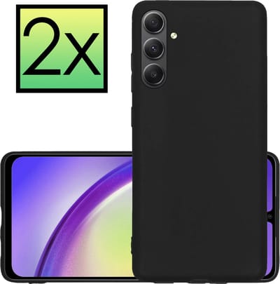 Hoesje - 2 Stuks - Geschikt voor Samsung Galaxy A34 - Sterk & Shockproof - Case Siliconen - Back Cover - Telefoon Hoes - Zwart