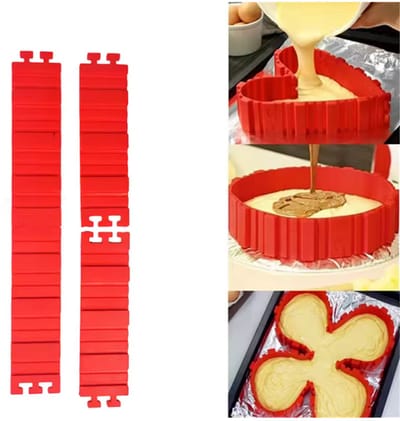 Flexibele bakvorm - Siliconen vorm - 4-delig - 18Cm lang - 5,5CM hoog - Rood - Snake cakevorm - Zelf een vorm maken - Flexibel - Bakvorm - bakmal - Taartvorm - CHPN