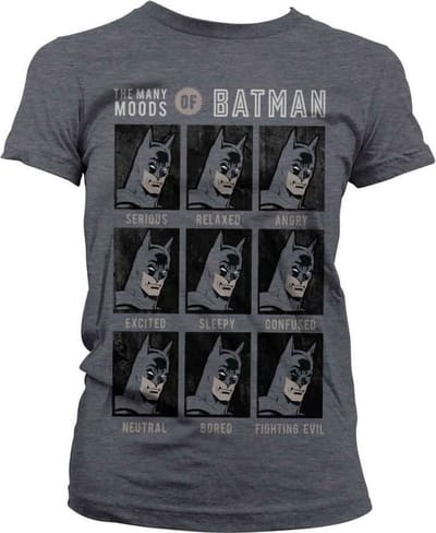 DC Comics Batman Dames Tshirt -S- The Many Moods Of Batman Grijs