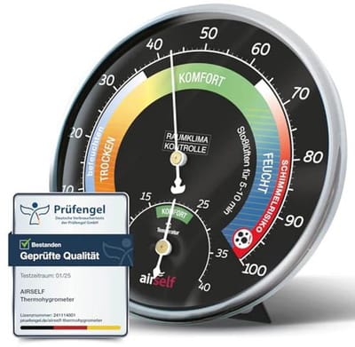Analoge Thermohygrometer voor Binnen met Comfortzones