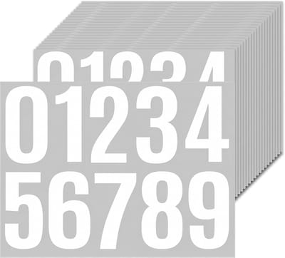 Grote Weerbestendige Nummer Stickers - Zelfklevende Witte Cijfers 0-9 voor Huisnummers, Postbussen en Afvalbakken - Perfect voor Binnen en Buiten Gebruik