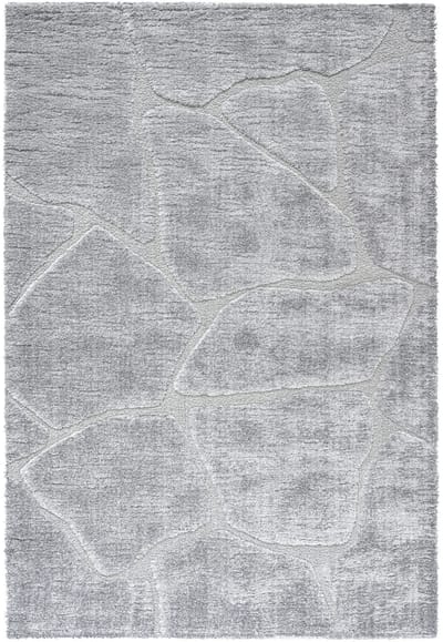 Rugsman Kyoto 014.0067.5171 Vloerkleed - 160 x 230 cm - Grijs - Rechthoekig - Polyester - Woonkamer - Effen, Abstract - Shaggy - Hoogpolig, Modern