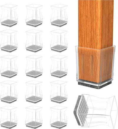 Stoelpootbeschermers - Vloerbeschermers - Meubels Verplaatsen - Verstevigd Ontwerp - 16 Stuks - Transparant