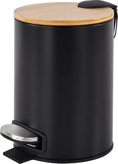 Teesa - Badkamer Prullenbak - 3L - RVS - Zwart
