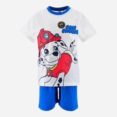 Nickelodeon Paw Patrol - Shortama - Maat 98 - Marshall - Pyjama - Wit met blauw