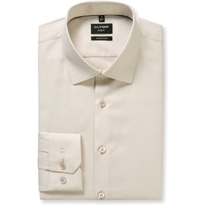 OLYMP No. Six Overhemd, Super Slim, Kent, Beige