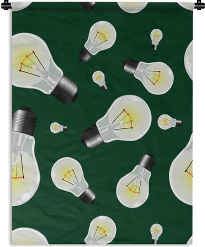 Wandkleed - Wanddoek - Lampen - Patronen - Licht - 90x120 cm - Wandtapijt