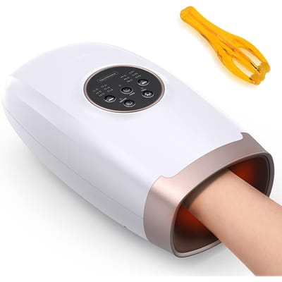 Elektrische Handmassager Voor Artritis Pols Vinger Massager Met Warmte Luchtcompressie Therapie Voor Pijnverlichting Handmassage Ontspanning wit
