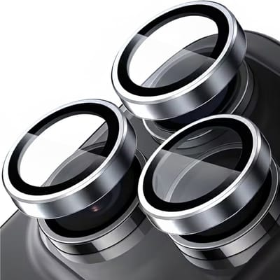 Camera Glas Lens Film Geschikt voor Apple iPhone 17 Pro - Casemania Gehard Glas Camera Lens Protector - Zilver