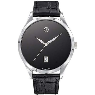 Mathey-Tissot Urban Leren Band Zwarte Wijzerplaat Kwarts D411NM Dameshorloge zwart