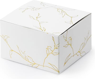 Bedankdoosjes Gouden Takjes | 10 Stuks | 6x3.5x5.5cm | Wit Goud | Verpakkingsdoosje Geschenkdoosje
