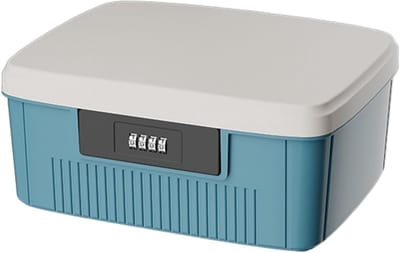 Kluisje met Cijferslot 25x20x10 cm - 6L Blauwe Opslagbox Veilige Geldkist voor Waardevolle Zaken
