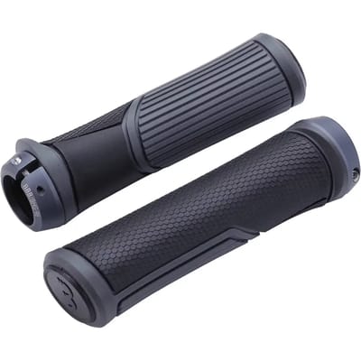 BBB Cycling Ergonomische Handvatten Fiets Cobra - Ergonomische Fiets Handvatten Met Maximaal Comfort - Lengte 142 mm - Per paar - Zwart/Grijs - BHG-96