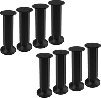 SOTECH 8 stuks meubelpoten TERRA hoogte 150 mm zwart geanodiseerd hoogte verstelbaar tot max. 15 mm, belastbaar tot 250 kg / per voet