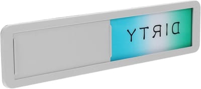 Reinigingsstatus Indicator - Schoon Vuil Magneet - Vaatwasser Status Bijhouden - Roestvrijstalen Ontwerp - 17.7 x 3.8 cm - Zilver