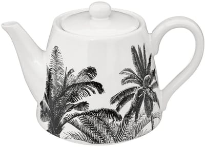 Secret de Gourmet Theepot Botanic - Keramiek - wit met print - 800 ml - 13 x 20 cm