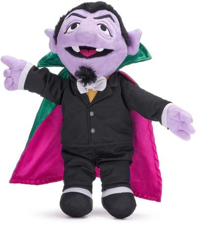 Graaf Tel - Sesamstraat Pluche Knuffel 35 cm {Sesamestreet Plush Toy | Sesam Straat Speelgoed Knuffeldier Knuffelpop voor kinderen jongens meisjes | Cookie Monster, Elmo, Oscar Mopperkont, Bert, Ernie}