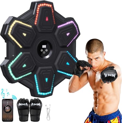 Bluetooth Muzikale Boxmachine met Muziek, LED Wanddoel met 9 Snelheidsmodi en Tellingmodus, Elektronische Boxtrainingsapparaat voor Thuis-, Gymtrainen