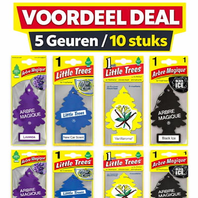 10 STUKS Auto Parfum Voordeel Deal – 5 Geuren Mix – Autoverfrisser Luchtverfrisser Auto – Little Trees & Arbre Magique – Geurhanger Auto – Parfum Auto – Black Ice, New Car, Lavendel, Vanille – Langdurige Geur – Multi Pack Voor Auto, Camper, Werkbus