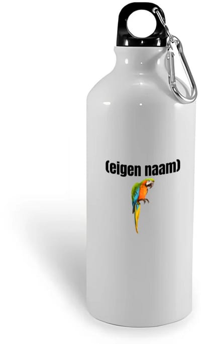 Hacebo® - papegaai met eigen naam waterfles - Papegaai - papegaai liefhebbers - iemand die houdt van papegaaien - verjaardag - cadeau - kado - water fles - 400ML