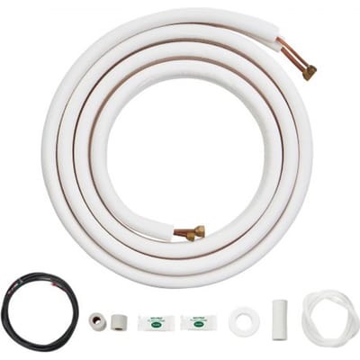 VEVOR 4876,8 mm Mini Split Leidingenset, 6,4 en 9,5 mm buitendiameter, koperen buizen en drievoudige isolatie, voor airconditioning- of warmtepompsystemen en HVAC-systemen met uitgebreide accessoires.