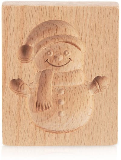 Koekjesvorm Houten Sneeuwpop 11x9,5 cm - Vorm - Bakvorm - Uitsteekvorm voor Koekjes Bakken