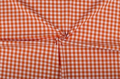 Boerenbont stof - 10mm geruite stof - Oranje - 40 meter