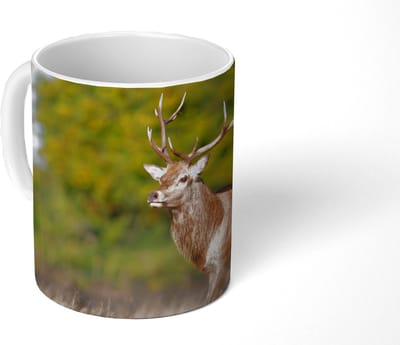 Mok - Koffiemok - Dieren - Hert - Gewei - Bosdieren - Natuur - Mokken - 350 ML - Beker - Koffiemokken - Theemok