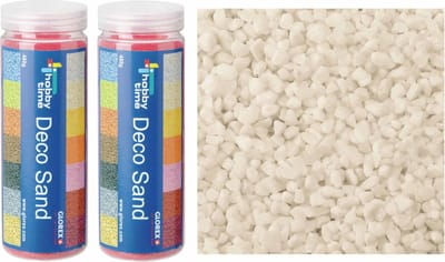 Glorex Hobby zandkorrels/kleine kiezelsteentjes - 2x - creme wit - 480 gram - vulmateriaal vazen/terrariums