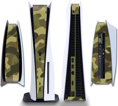 Gadgetpoint - Console Sticker Strip voor PS5, PlayStation 5 - Performance Gaming Skin - Bescherming Accessoires - Camo - Groen/Bruin