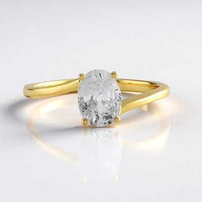 Cavill - Zilveren ring verguld - 925 Sterling Zilver - 1,667 ct Cambodjaanse zirkoon - Ovaal briljant prong zetting - Luxe elegante damesring