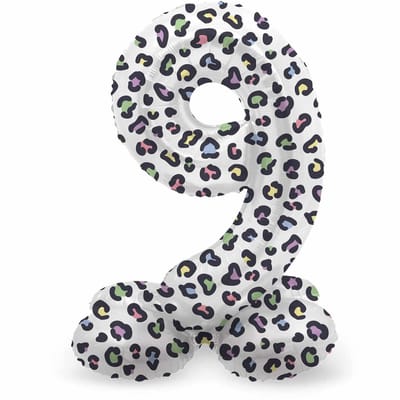 Folat - Staande folieballon Cijfer 9 Bright Panther - 72 cm