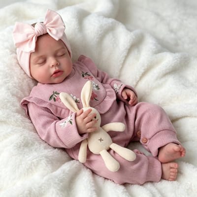 Reborn Babypop - Levensgetrouwe pop Zachte pop - Spelen en knuffelen - Handgemaakt met details - 50 cm - Roze